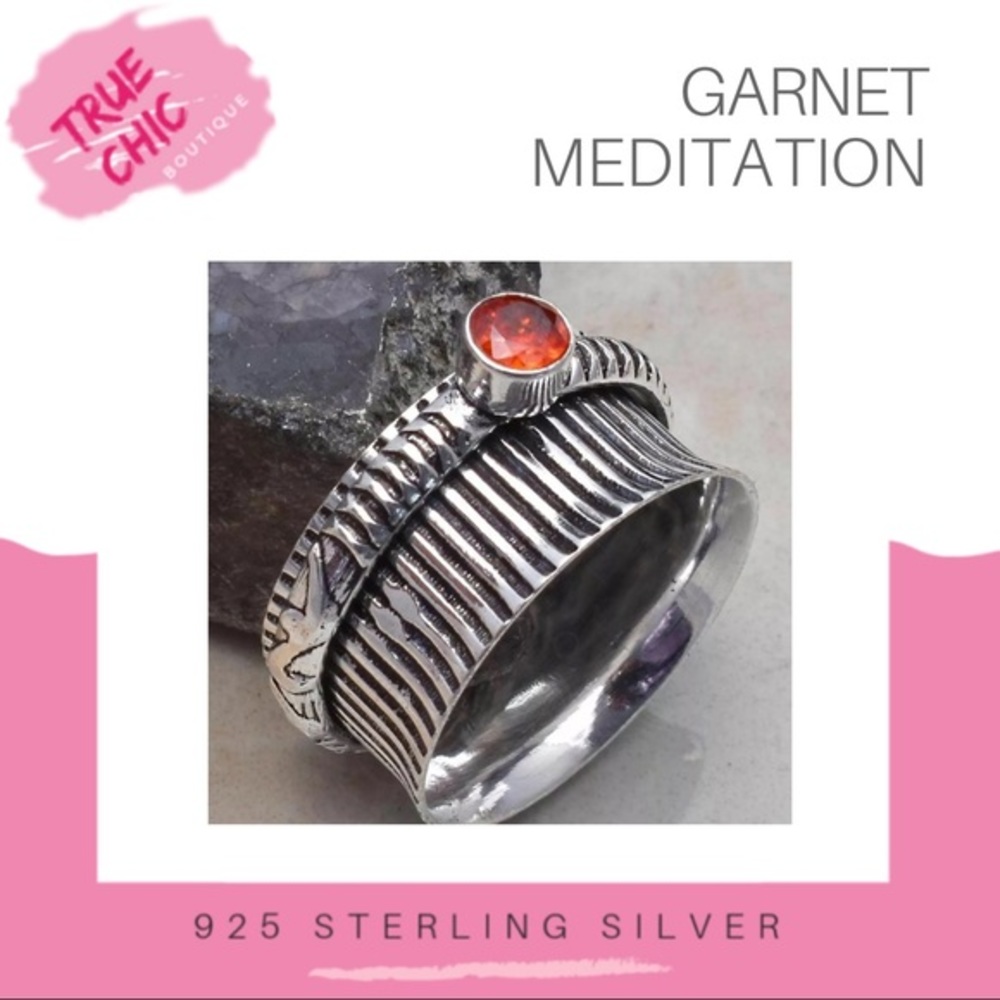 Garnet Meditation Spinner Ring